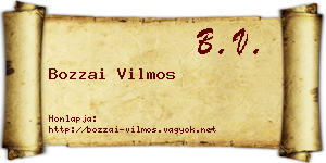 Bozzai Vilmos névjegykártya