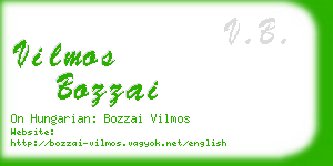 vilmos bozzai business card